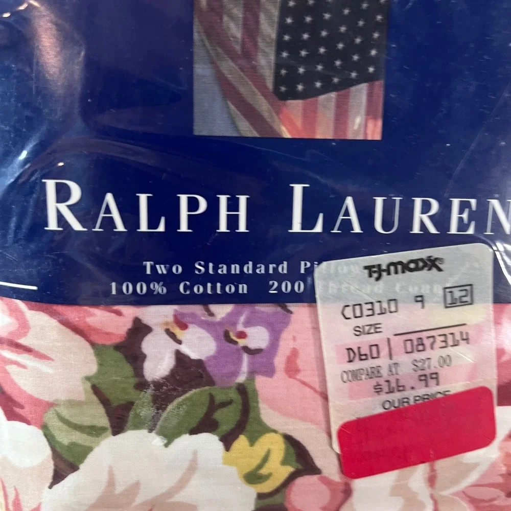 Ralph Lauren Brooke Flower Pillowcase Set Standard Yellow Vtg Floral 2pk NEW